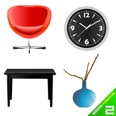 modern furniture 2 vector