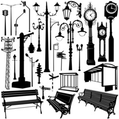 city objects vector set