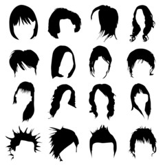 hair design vector (women and men)