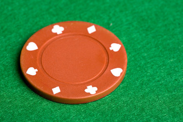 A $1000 orange poker chip