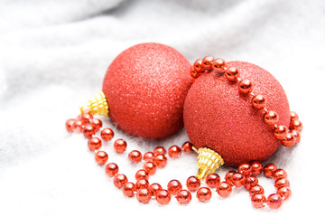 christmas decoration on a grey pile background