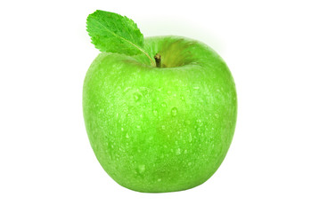 green apple on white backgroung. Isolated.