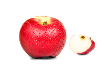 red apple on white background. Isolated.