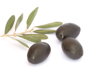 Olive fruits isolated on white background