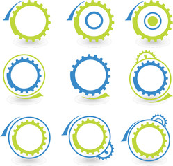 environmental gear vector  logo and graphic design set