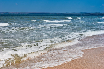 view series: summer sea landscape with breakers