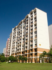 Naklejka premium Typical public housing in Singapore