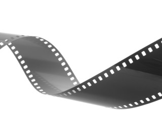 Roll of 35mm film on white