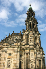 Fototapeta na wymiar Hofkirche or Cathedral of Holy Trinity - church in Dresden