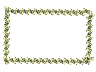 Frame made out of hundred dollar bills