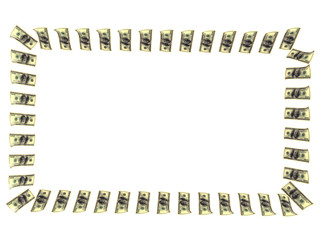 Frame made out of hundred dollar bills