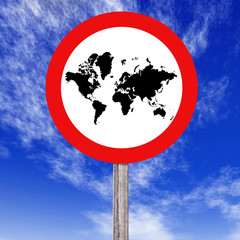 Señal de trafico - Mapa del Mundo