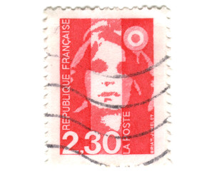Old red french stamp