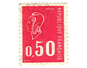 Old red french stamp