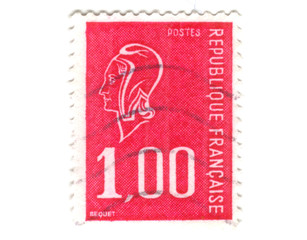 Old red french stamp