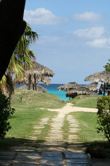 tropical beach at caribbean sea in cuba