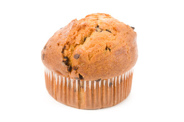 Muffin with white background, close up