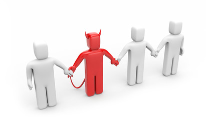 Team. Conceptual image, isolated on white