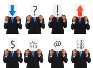 business presentation concept with lots of different messages