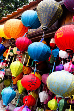 traditional silk lanterns from Vietnam - travel and tourism.