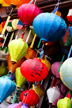 traditional silk lanterns from Vietnam - travel and tourism.