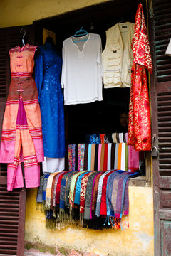 clothing in a Vietnamese shop.