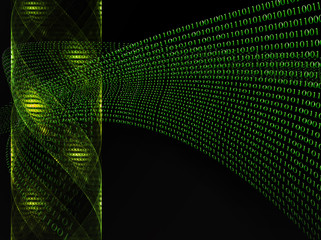 Genetic and binary code, futuristic, fiction