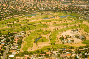 Obraz premium Aerial view of a town