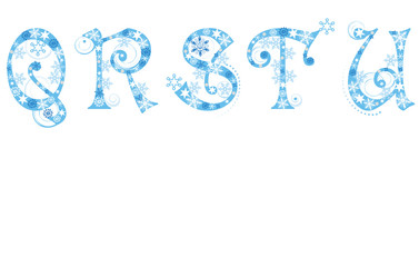 Christmas alphabet with snowflakes