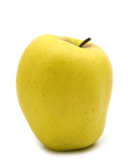 yellow apple on white background