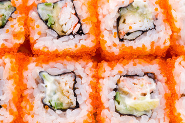 Assortment of Japanese Sushi.