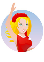 Fille du père Noël dans un cercle