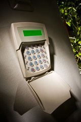 Close up image of a Security keypad