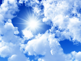 Blue sky with white clouds - digital artwork. - 10277000