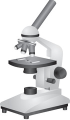 Illustration of a lab microscope on white