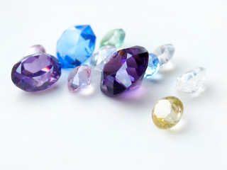Multicolor gemstones close-up