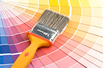 Brushes on a background from colour guide