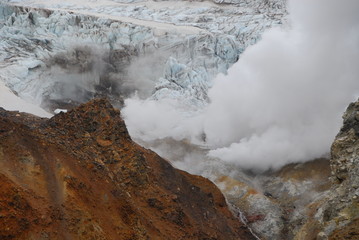Volcano Mutnovsky. Crater.