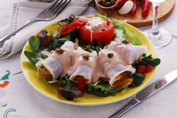 Involtini al lardo - Antipasto della cucina Toscana