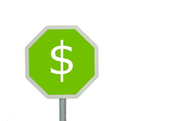 sign isolated on white background with space for text