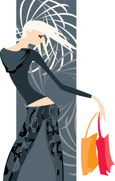 vector image of blonde woman