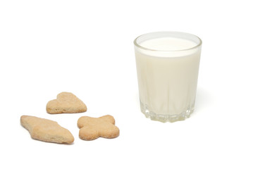 Cookies and milk isolated on the white background