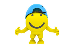The smiley in a blue baseball-cap