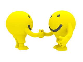 Two yellow smile's isolated on white background