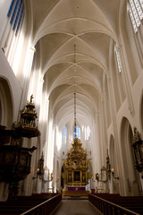 Fototapeta na wymiar Gothic Church interior. Malmo, Shweden