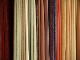 Various textile on rack