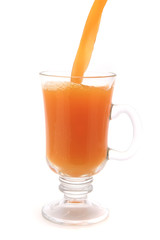 transparent glass with orange juice