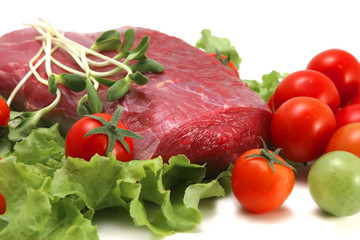 fresh raw beef image and vegetables