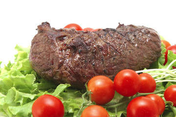 roast beef meat and vegetables