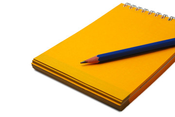 Pencil on a notebook isolated